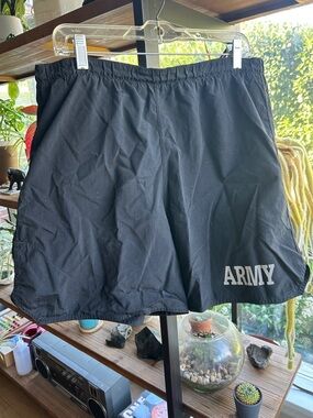 Black 'ARMY' Athletic Shorts